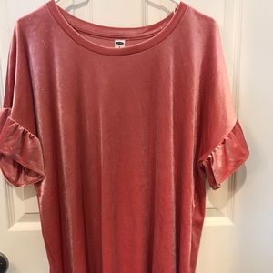 Pink velvet sparkle top